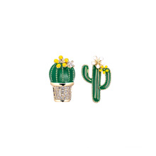 Shangjie OEM 925 Silver Needle Cactus Cactus Moucles d&#39;oreilles Cactus Cactus Hoops Zircon 2021 Boucles d&#39;oreilles tendances